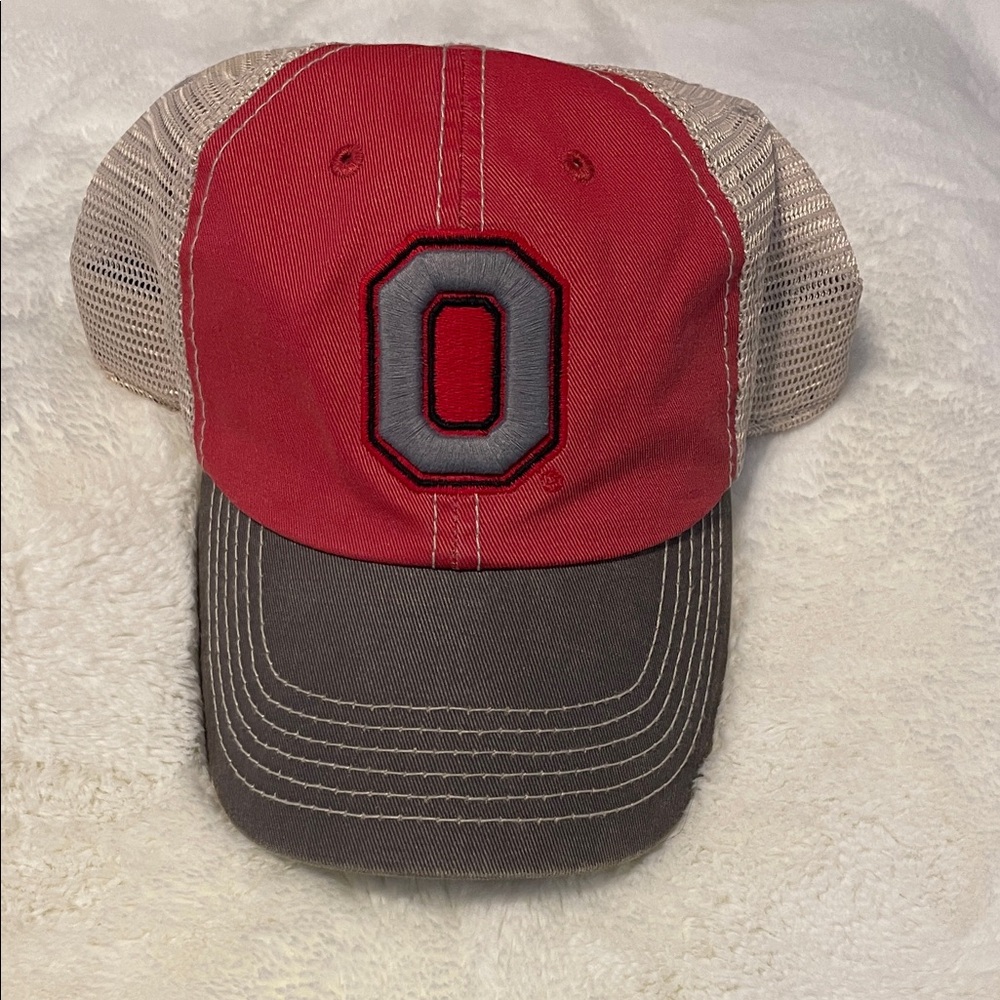 Red and Gray Cap with Mesh Back